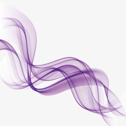 紫色曲线波浪线素材