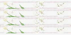小白花和绿叶组合条纹素材