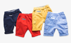 夏季纯棉被不同颜色的裤子高清图片