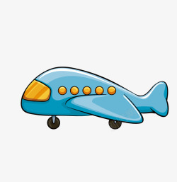 蓝色卡通版的小飞机素材