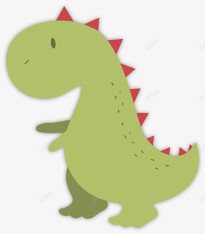 绿色扁平可爱恐龙png免抠素材_88icon https://88icon.com 儿童玩具 小孩 小恐龙 游戏 玩耍 童趣 绿色恐龙
