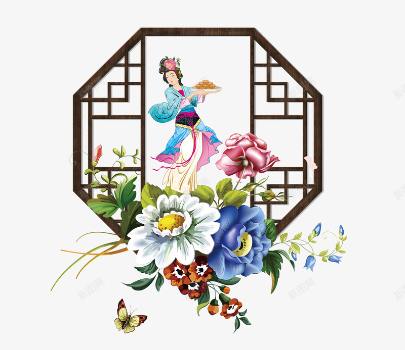 古代窗户png免抠素材_88icon https://88icon.com 中秋节 团圆 节日元素 装饰图案