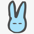 小兔子头蓝色兔子头高清图片