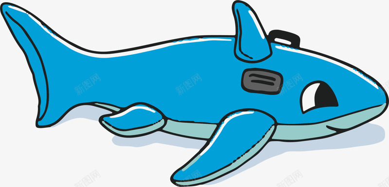 蓝色卡通充气鲨鱼png免抠素材_88icon https://88icon.com 儿童玩具 充气鲨鱼 游戏 玩耍 童年 童趣 蓝色游泳