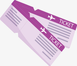 紫色旅游季飞机票矢量图素材