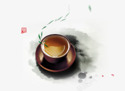 茶中国水墨素材