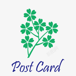 postcard绿色叶子矢量图高清图片