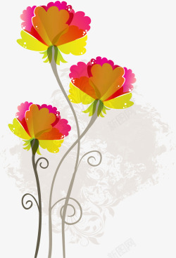 扁平化花卉装饰矢量图素材