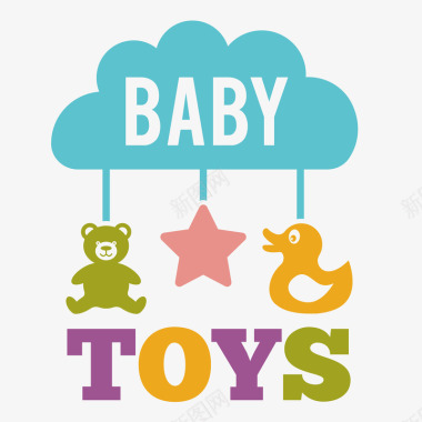 婴儿玩具简约小熊玩具儿童矢量图图标图标
