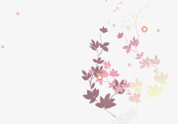 粉色枫叶中秋背景素材