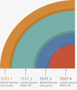 分层扇形步骤图表素材