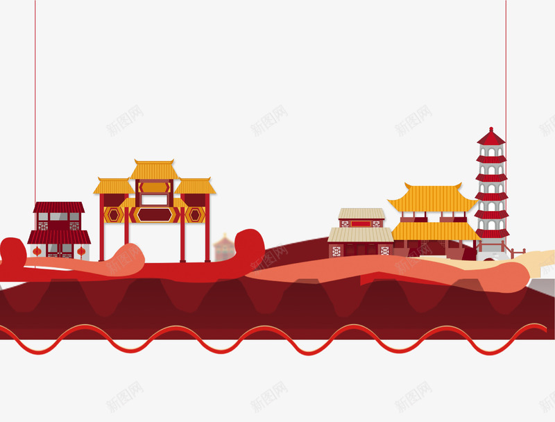 卡通新年复古新房装饰png免抠素材_88icon https://88icon.com 卡通 复古 建筑 房子 新年 新春 新气象 装饰 过年