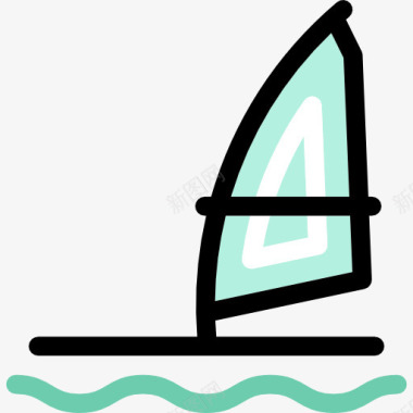 风风帆冲浪图标图标