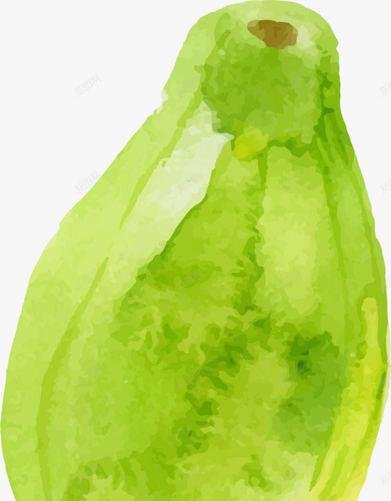 夏季水果绿色梨子png免抠素材_88icon https://88icon.com 一个梨子 夏季水果 手绘梨子 水彩 绘画 绿色梨子