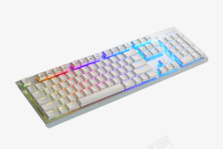 RGB机械键盘白色采光机械键盘高清图片