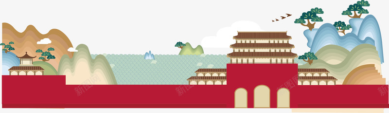 卡通扁平中国古代建筑矢量图ai免抠素材_88icon https://88icon.com 中国 卡通 古代 建筑 扁平 矢量图