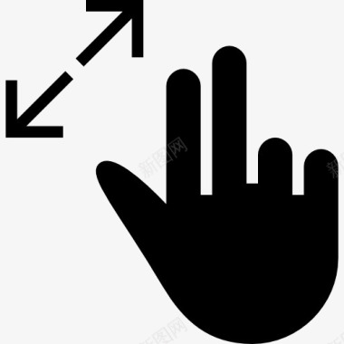 刷卡两个手指滑动手势的黑色手象征图标图标