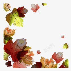 秋天手绘树叶底纹素材
