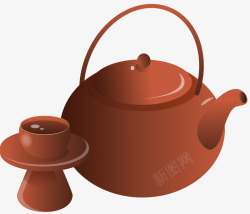 茶壶卡通茶叶食物矢量图素材