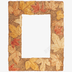 秋季枫叶复古相框素材