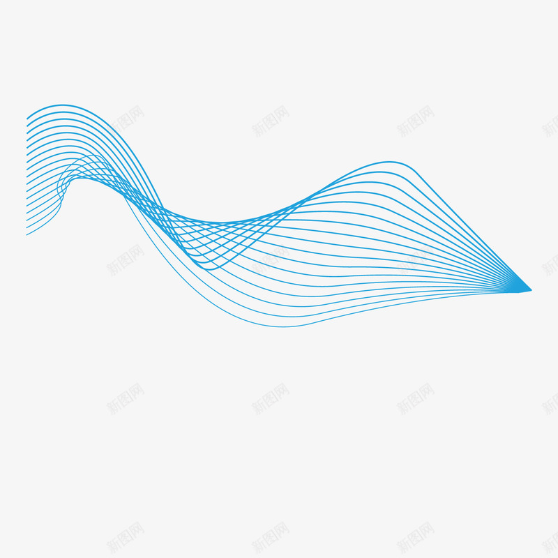蓝色曲线装饰矢量图eps免抠素材_88icon https://88icon.com 唯美 曲线 线条 蓝色 矢量图