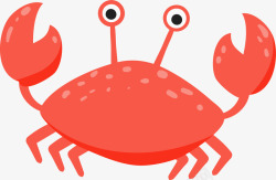 红色卡通可爱螃蟹素材