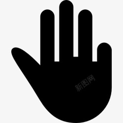 填充黑色伸出三个指头黑手象征图标高清图片