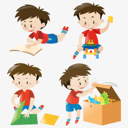 快乐的男孩矢量图素材