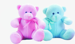 粉色蓝色小熊毛绒玩具素材
