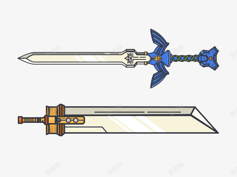 卡通宝剑png免抠素材_88icon https://88icon.com 卡通 宝剑 线条 酷炫 锋利