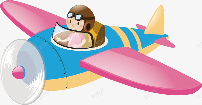粉色翅膀小飞机png免抠素材_88icon https://88icon.com 开飞机 粉色飞机 飞行员