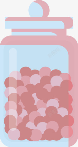 粉红色的糖果罐子矢量图素材