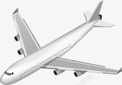 大型白色飞行的飞机素材