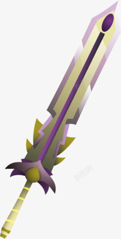 游戏用紫色刀剑造型矢量图素材