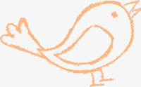 可爱手绘线条小鸟素材