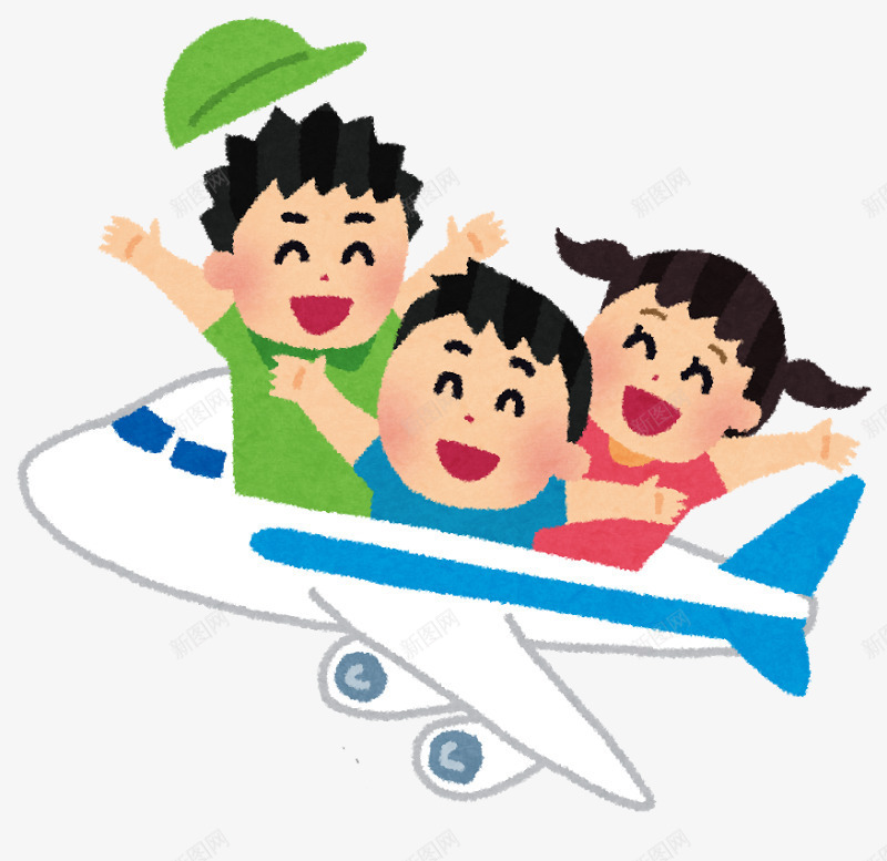 卡通坐飞机png免抠素材_88icon https://88icon.com 卡通 坐飞机 童年 简约 飞机