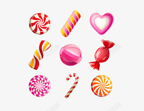 节日的气球各种糖果的小图标图标