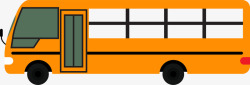 单层巴士手绘曲线卡通校园巴士矢量图高清图片