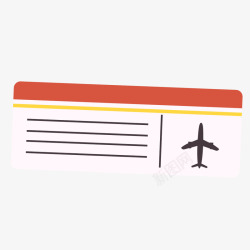 度假旅游飞机票元素明信片素矢量图素材