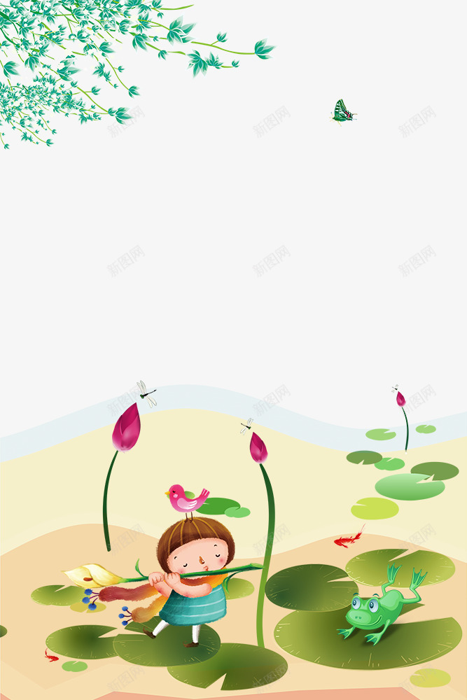 二十四节气之立夏创意手绘荷塘边psd免抠素材_88icon https://88icon.com 中国节气 二十四节气 二十四节气之立夏创意手绘荷塘边框免费下载 传统节气 夏天 夏季 手绘 立夏 荷塘 边框