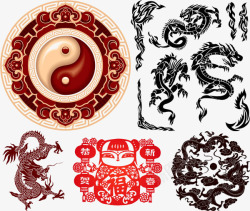 中国八卦古代元素素材