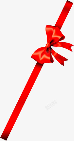 红色节日丝带蝴蝶结素材
