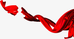 红色漂浮丝带企业文化创意素材