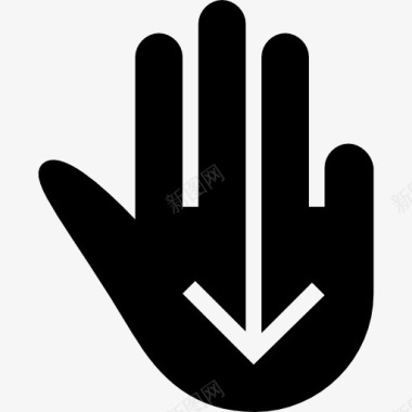 三向下滑动黑色的手象征图标图标