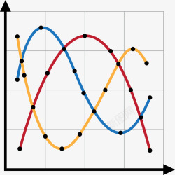 彩色交叉曲线图矢量图素材