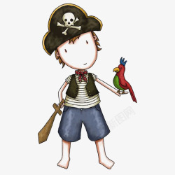 小男孩海盗素材