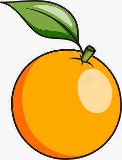 一个橙子夏季卡通橙色橙子高清图片
