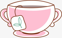 卡通可爱茶杯茶叶矢量图素材