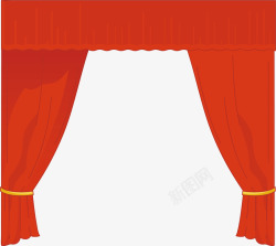 红色帘子舞台帘子矢量图素材