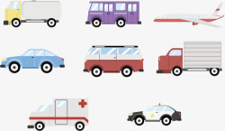 小轿车货车救护车等交通工具素材